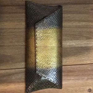 VBH Stretch metallic python clutch bag